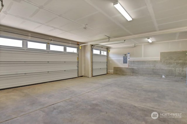 garage featuring electric panel