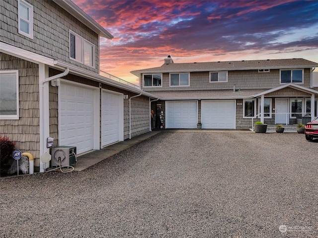 view of front facade featuring a garage