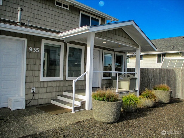 view of exterior entry