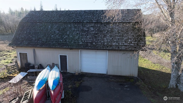 view of garage