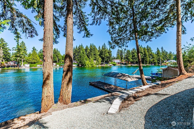 exterior space with a boat dock