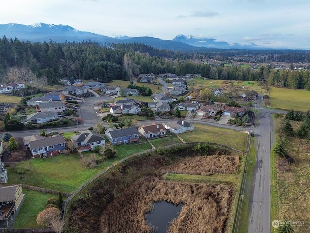 aerial view featuring a mountain view