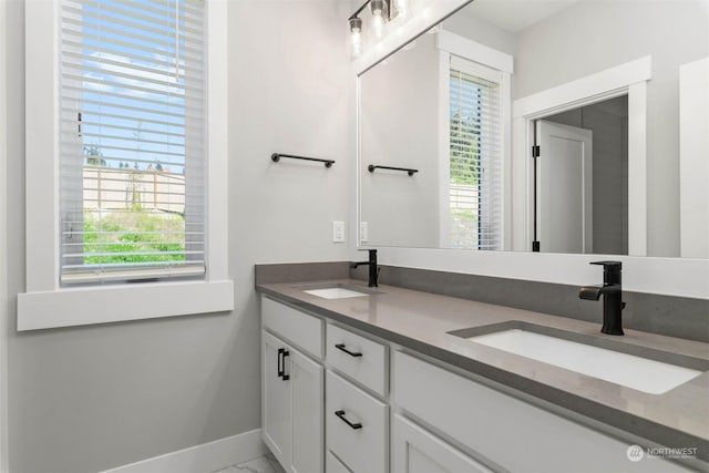 bathroom with vanity and a wealth of natural light