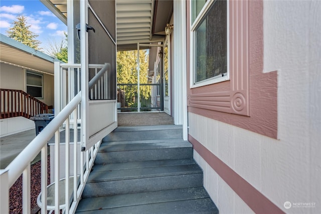 view of stairway