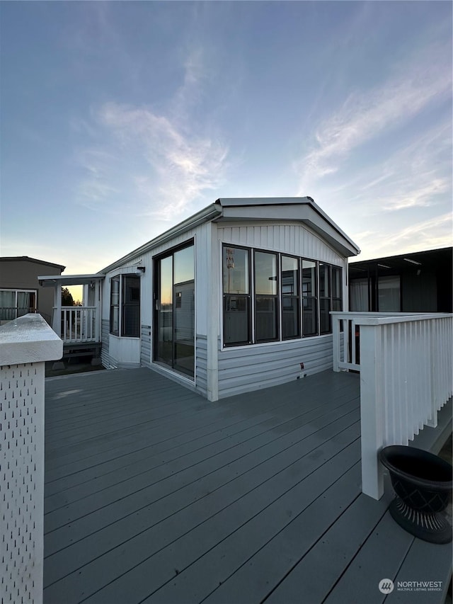 view of deck at dusk