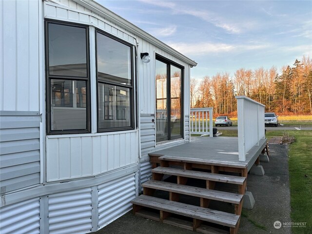 exterior space featuring a wooden deck