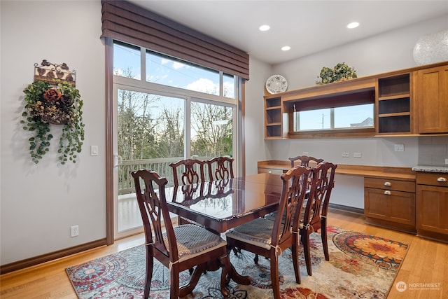 dining room featuring light wood-type flooring