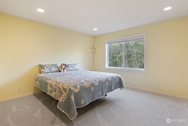 bedroom featuring carpet