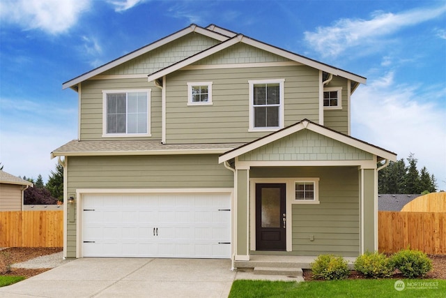 craftsman-style house featuring a garage