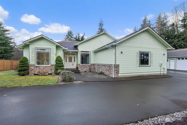 view of front of home with a garage