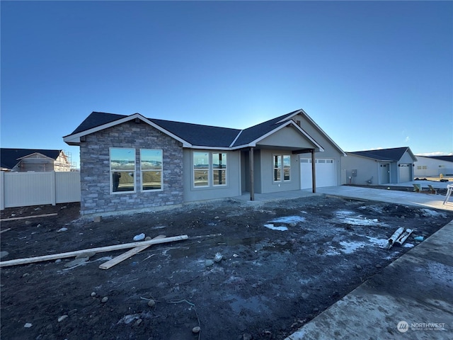 view of front of home with a garage