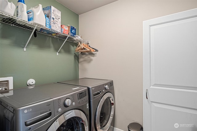 laundry area featuring washer and dryer