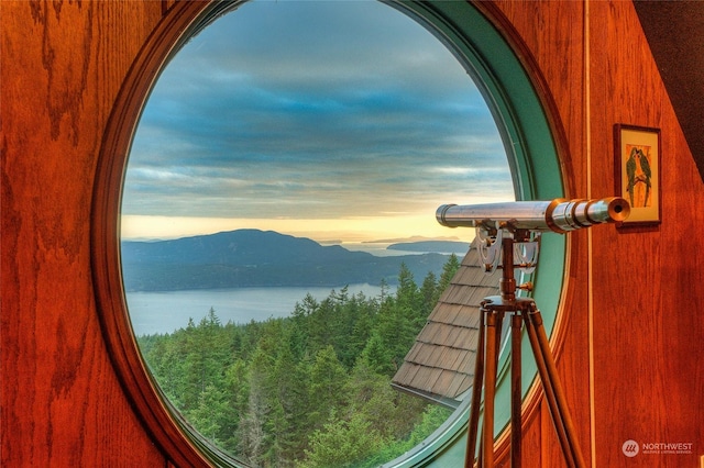 view of water feature with a mountain view