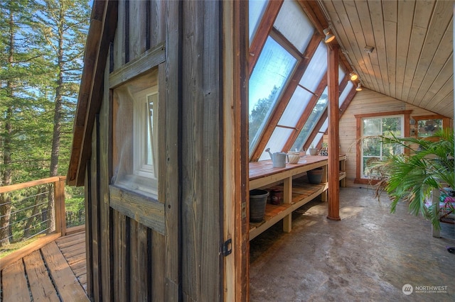 view of unfinished attic