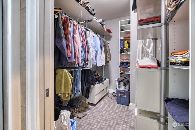 view of walk in closet