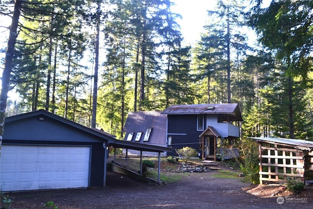 view of front of house with a garage