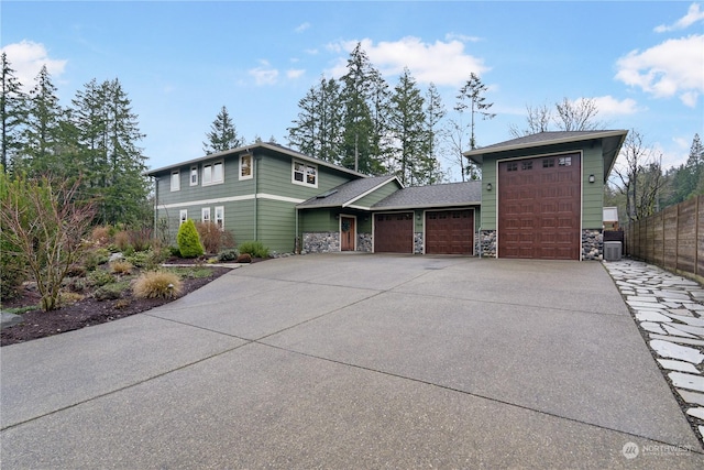 view of front of house with a garage