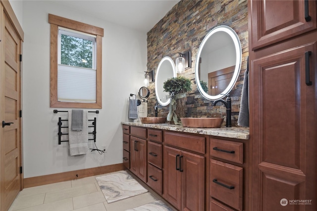 bathroom featuring vanity and tile patterned floors