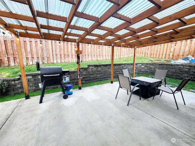 view of patio / terrace featuring a grill