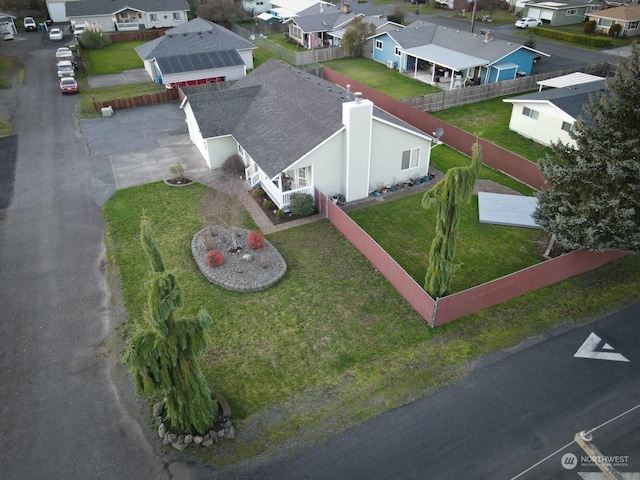 bird's eye view featuring a residential view