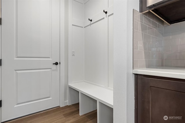 mudroom featuring hardwood / wood-style floors