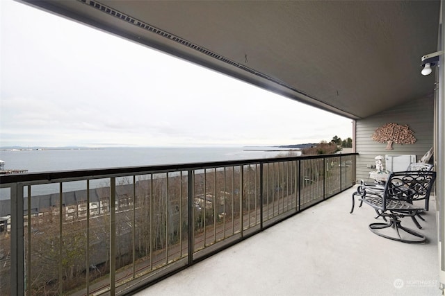 balcony with a water view