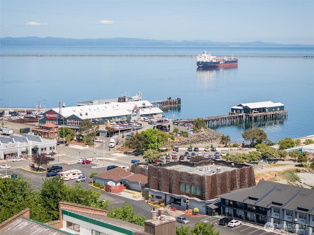 306 E Front St Unit 2, Port Angeles, WA 98362 - drone / aerial view of a water and mountain view