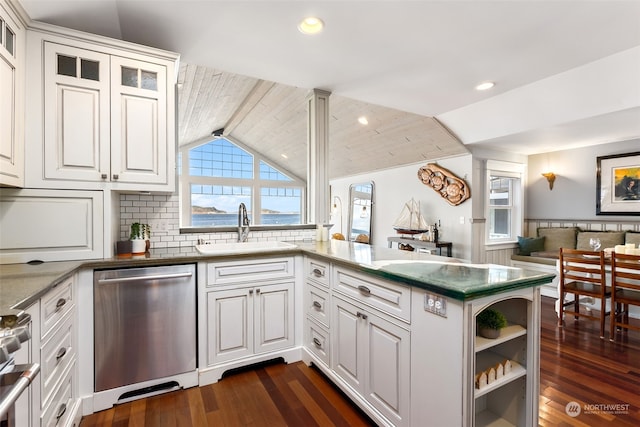 kitchen with white cabinetry, sink, plenty of natural light, and appliances with stainless steel finishes