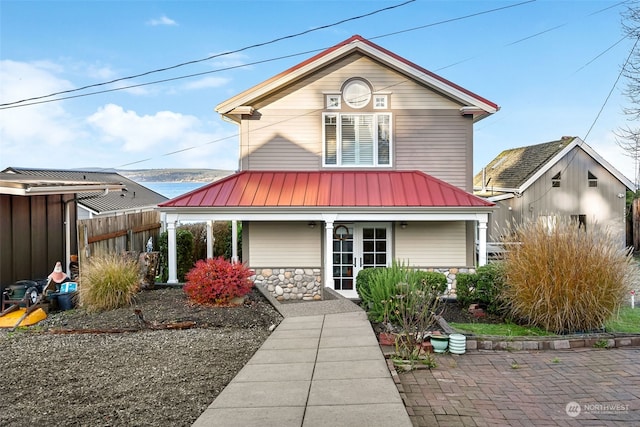 view of front of home featuring covered porch