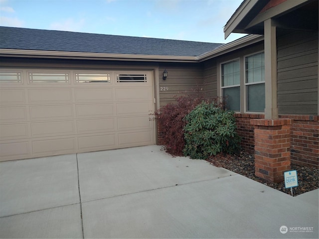 view of garage