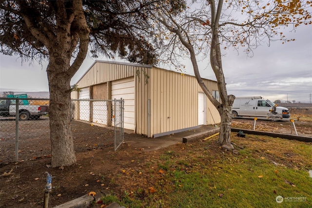 view of outdoor structure featuring a garage