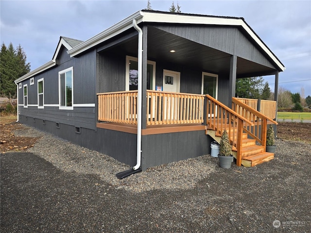 manufactured / mobile home with covered porch