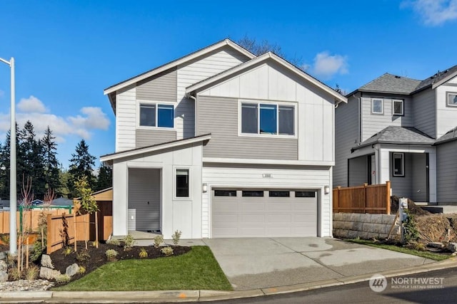 view of front of house with a garage