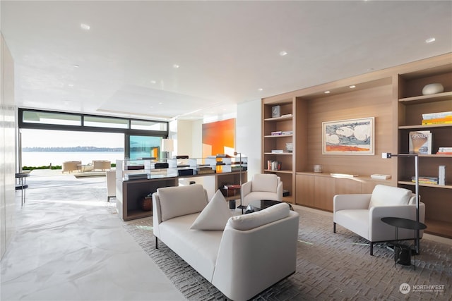 5505 Lake Washington Blvd NE Unit 1-D, Kirkland, WA 98033 - common area with recessed lighting and a wall of windows