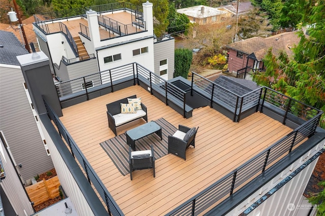 deck featuring an outdoor hangout area