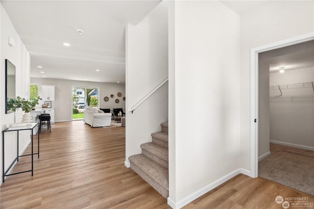 15507 65th Avenue Ct E, Puyallup, WA 98375 - stairway with wood finished floors and recessed lighting