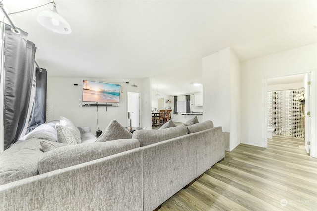 living room featuring light hardwood / wood-style flooring