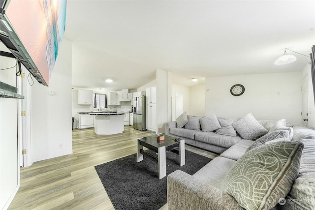 living room featuring light hardwood / wood-style floors