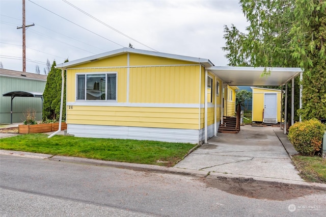 view of home's exterior featuring a carport