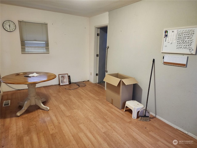 interior space with light hardwood / wood-style flooring