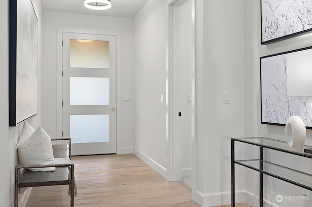 interior space featuring light wood-type flooring