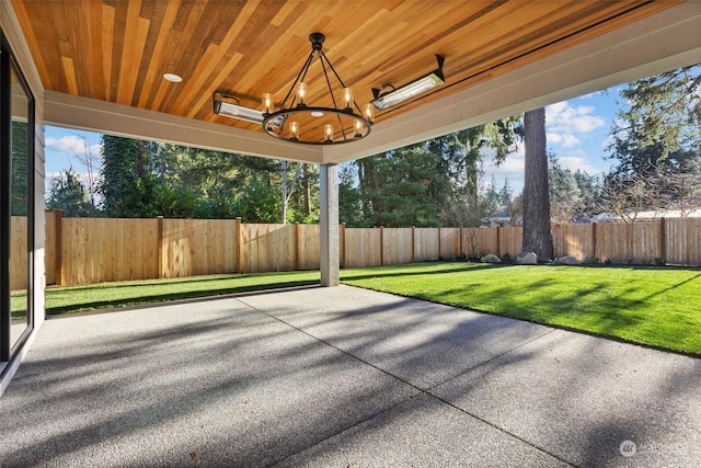 view of patio with a fenced backyard