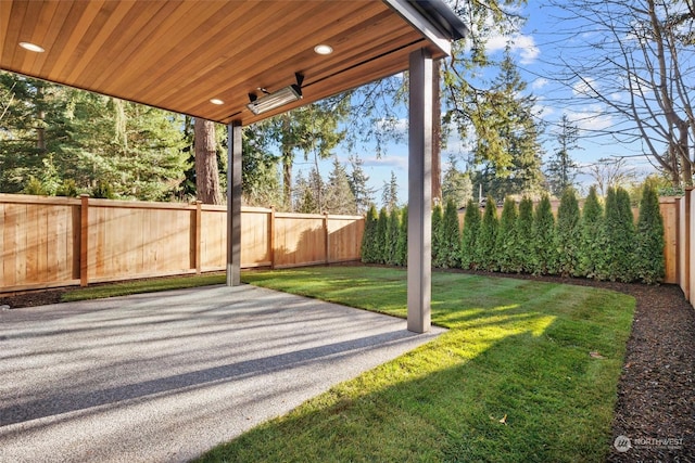 view of yard with a patio