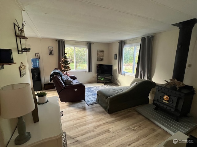 living room featuring light wood-type flooring