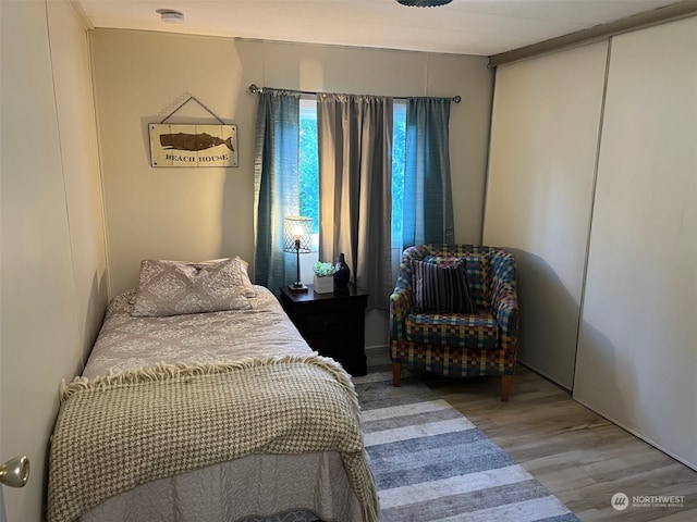 bedroom featuring hardwood / wood-style floors