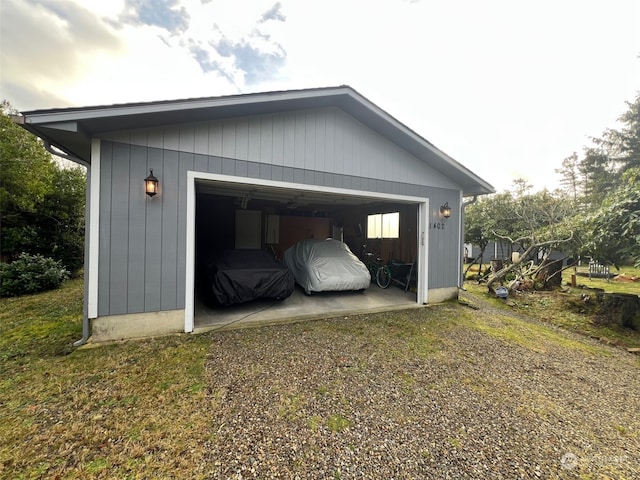 view of garage