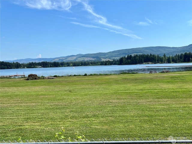 property view of mountains featuring a water view