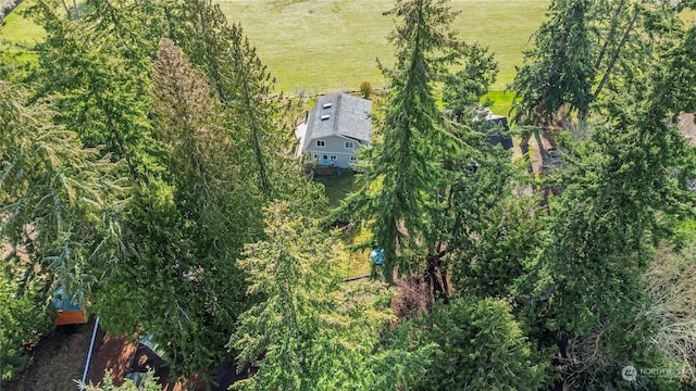 aerial view featuring a rural view