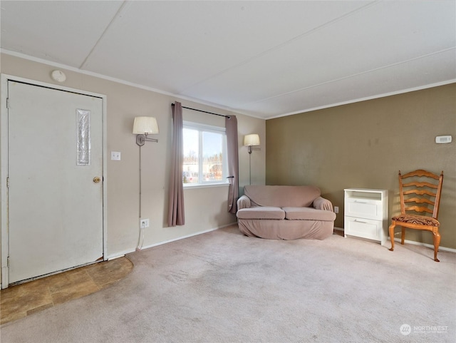 interior space featuring crown molding