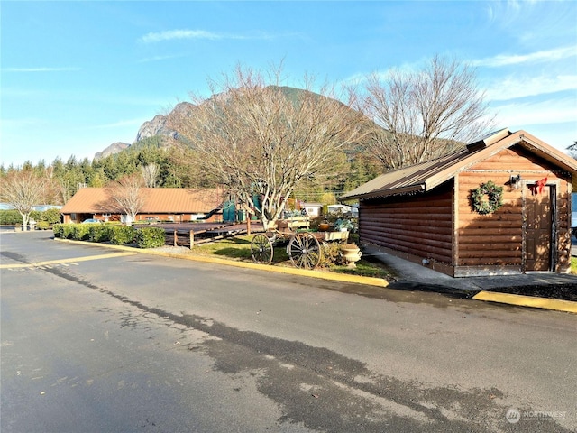 view of street with a mountain view